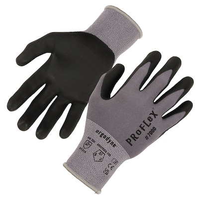 Ergodyne ProFlex 7000 Nitrile Coated Gloves, Microfoam Palm, ANSI Level 5 Abrasion Resistance, Gray,