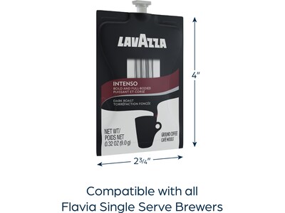 Lavazza Intenso Coffee Flavia Freshpacks, Dark Roast, 38/Carton (48727)