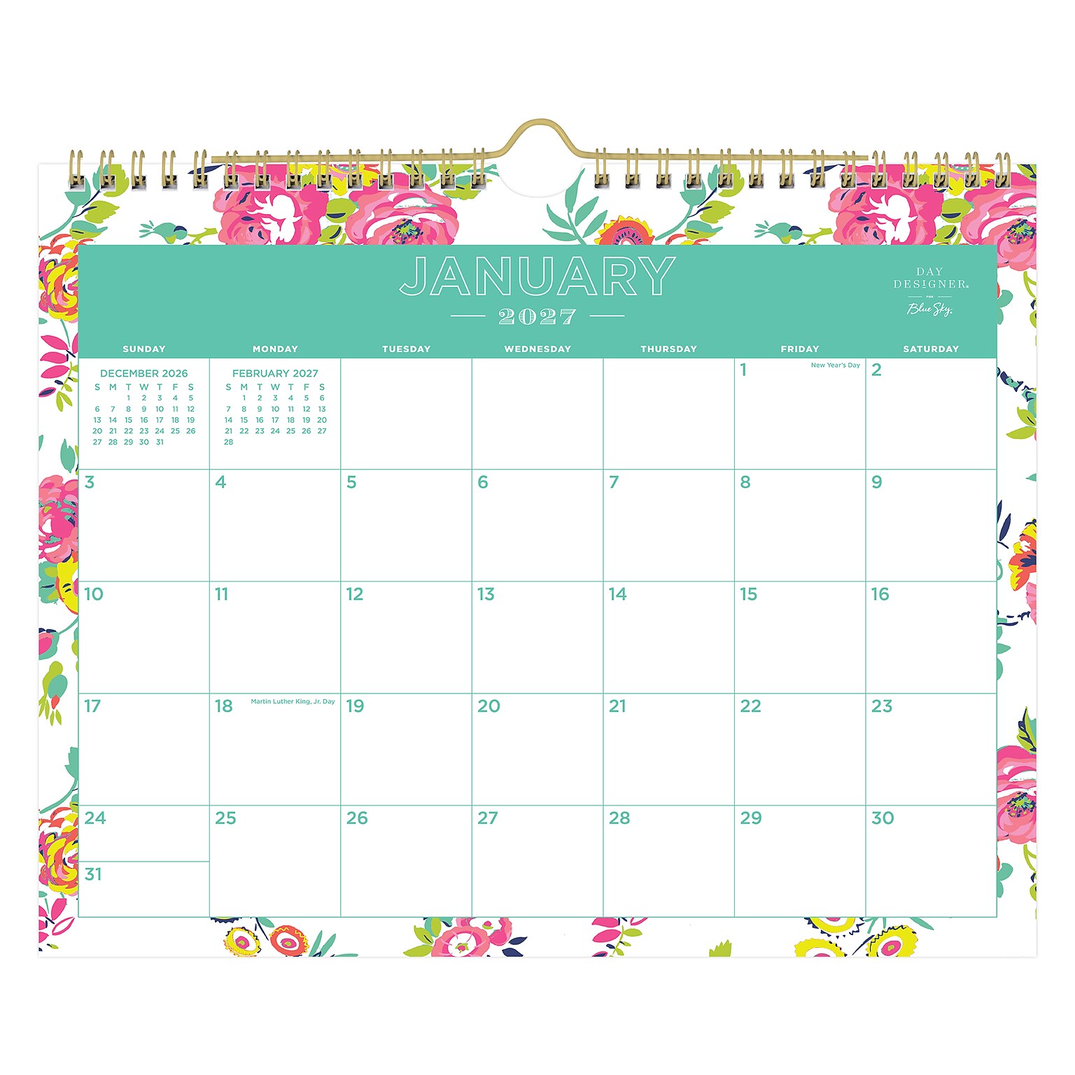 2027 Blue Sky Day Designer Peyton White 11 x 8.75 Monthly Wall Calendar (103629-27)