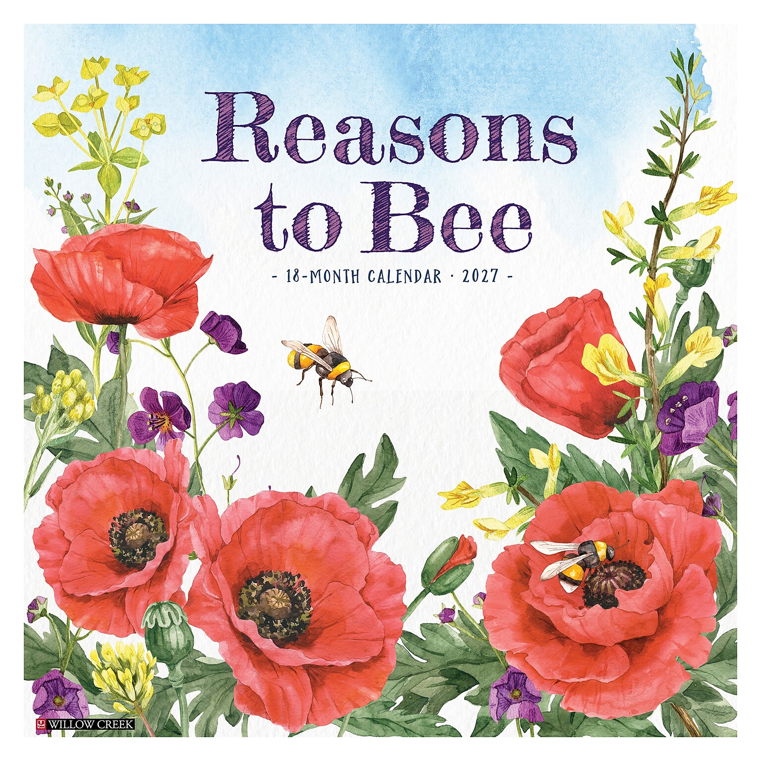 2027 Willow Creek Reasons to Bee 12 x 12 Monthly Wall Calendar, Assorted Colors (62036)