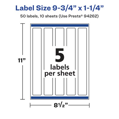 Avery Laser/Inkjet Multipurpose Labels, 1.25" x ", Glossy White, 50/Pack (94262)