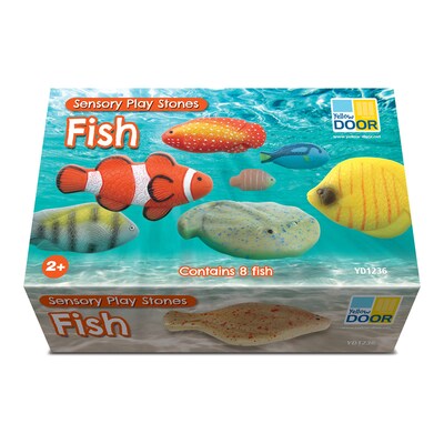 Yellow Door Sensory Play Stones Fish, Assorted Colors, 8/Pack (YUS1236)