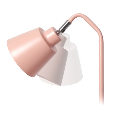 Simple Designs Sleek Essentials LED Desk Lamp, 16", with USB Ports, Blush Pink (LD1071-BPK)