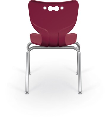 MooreCo 14 Hierarchy Student Chair with 4 Legs, Maroon/Chrome Base (703673561433)