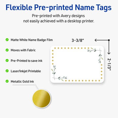 Avery Laser/Inkjet Rectangle Multipurpose Labels, 2-1/3 x 3-3/8, White, 80/Pack (S00-EY9)
