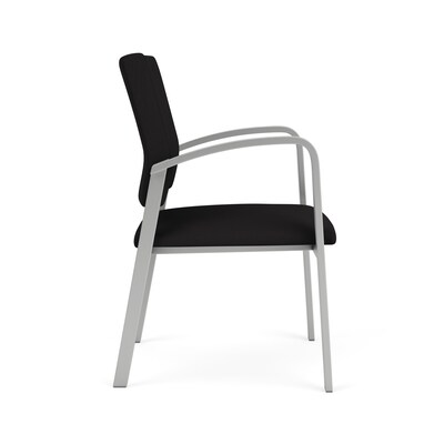 Lesro Newport Fabric Guest Chair, Open House Black/Silver (NP1101.SSV-01OHBK)