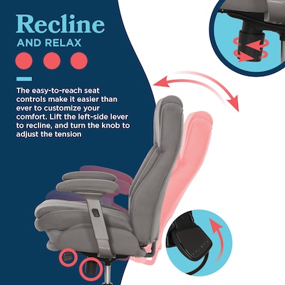 La-Z-Boy Noelin Ergonomic Fabric Swivel Task Chair, Gray (52703-GRY)