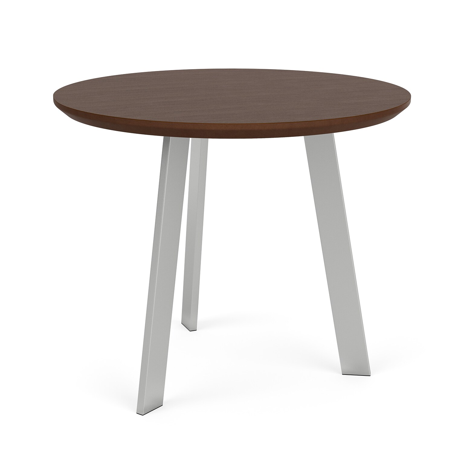 Lesro Luxe 24 Dia Laminate Round End Table, Riftwood Walnut/Silver (LX0524.SSV.TRW)