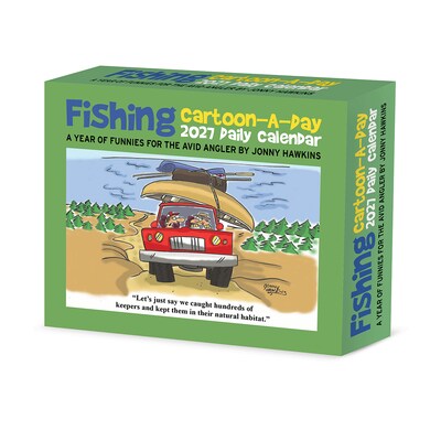 2027 Willow Creek Fishing Cartoon-A-Day by Jonny Hawkins 5.4 x 6.2 Day-to-Day Calendar (63460)