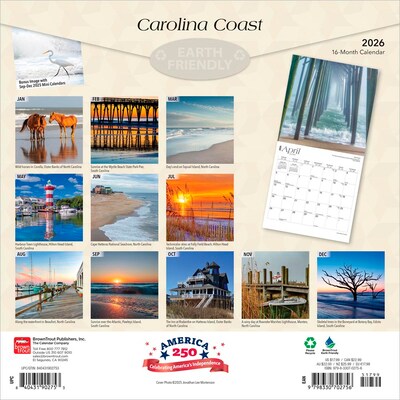 2026 BrownTrout Carolina Coast 12 x 12 Monthly Wall Calendar (9798330702756)