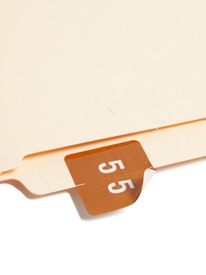 Smead DCC Labels File Folder Label, 5, Brown, 250 Labels/Pack (67425)