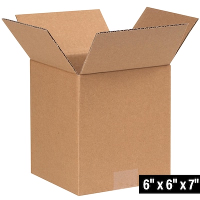 Quill Brand® 6 x 6 x 7 Shipping Boxes, 32 ECT, Brown, 25/Bundle (667)