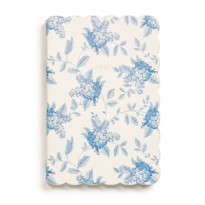 2027 Eccolo Laura Ashley Toile 6 x 8 Weekly & Monthly Planner, Faux Leather Cover, Blue (RY27-401E)