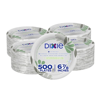 Dixie Pathways 7 Paper Plates, Multicolor, 500/Carton (UX7WS)