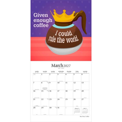2027 BrownTrout But First Coffee 12" x 12" Monthly Wall Calendar (9798330713950)