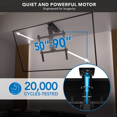 Mount-It! Motorized Ceiling TV Mount, 88 lbs. Max., Black (MI-4226BLK)
