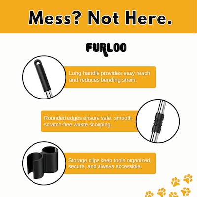 Furloo Dog Pooper Scooper Set, Black, 3 Pieces/Set (FLO3)