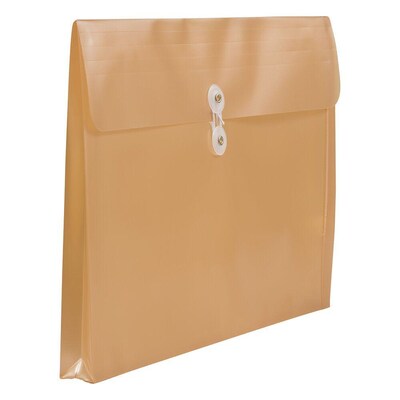 JAM Paper Premium Plastic Document File, 1 Pocket, Legal, Gold, 3/Pack (235438983ax3)