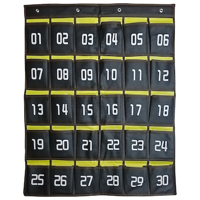 Kore Design Hanging Cell Phone Pocket Storage Classroom Organizer, 31.9 x 26.4, Black/Yellow (KD-P