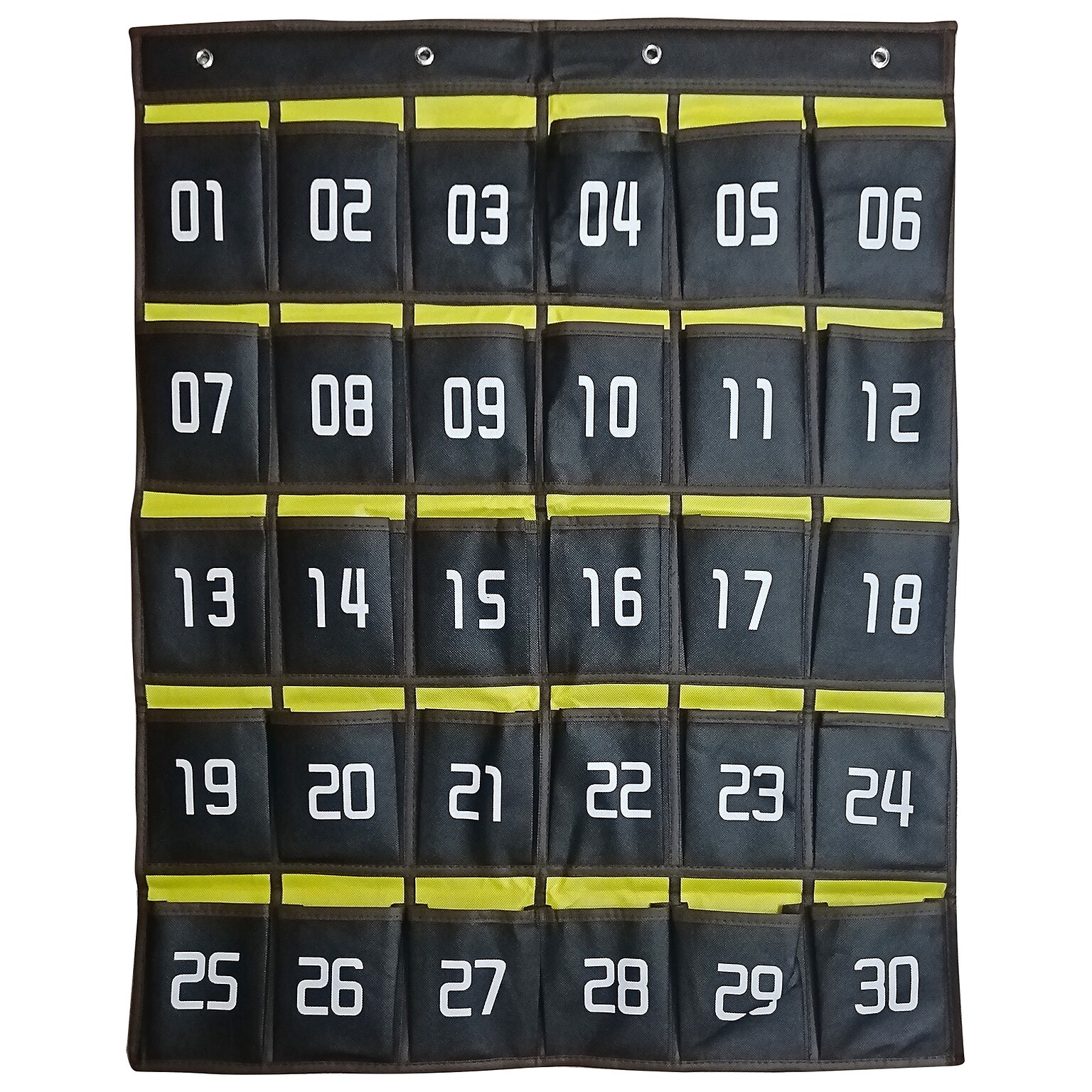 Kore Design Hanging Cell Phone Pocket Storage Classroom Organizer, 31.9 x 26.4, Black/Yellow (KD-PS3024)