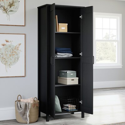 Sauder Select 72"H Storage Cabinet with 3 Shelves, Raven Oak (433243)