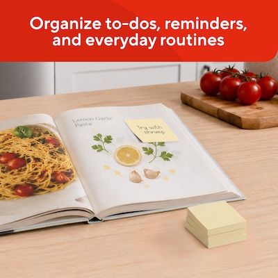 Staples Sticky Notes, 3" x 3", Sunshine Collection, 3600 Sheets – Standard Self-Stick Notes for Messages, Reminders & Planning