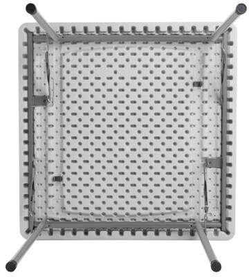 National Public Seating BT Series 36" Square Top Heavy Duty Plastic Folding Table, Speckled Grey (BT3636)