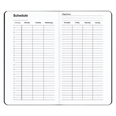 2027 Staples 3.63" x 6.38" Weekly & Monthly Planner, Faux Leather Cover, Black (ST12937-27)