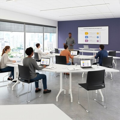 Bush Business Furniture Synergy 60W Trapezoid Shaped Conference Table, White (SGD160WH)