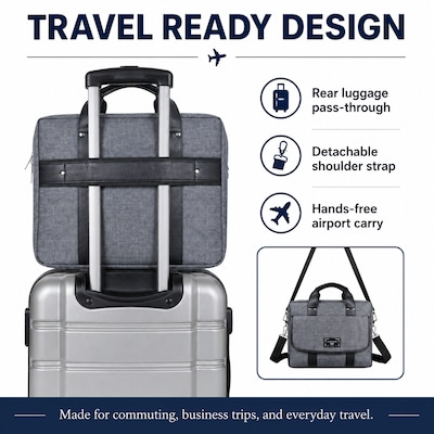 Vangoddy 14" Laptop Compatible Messenger Bag, Chrono Grey (MSBLEA132)