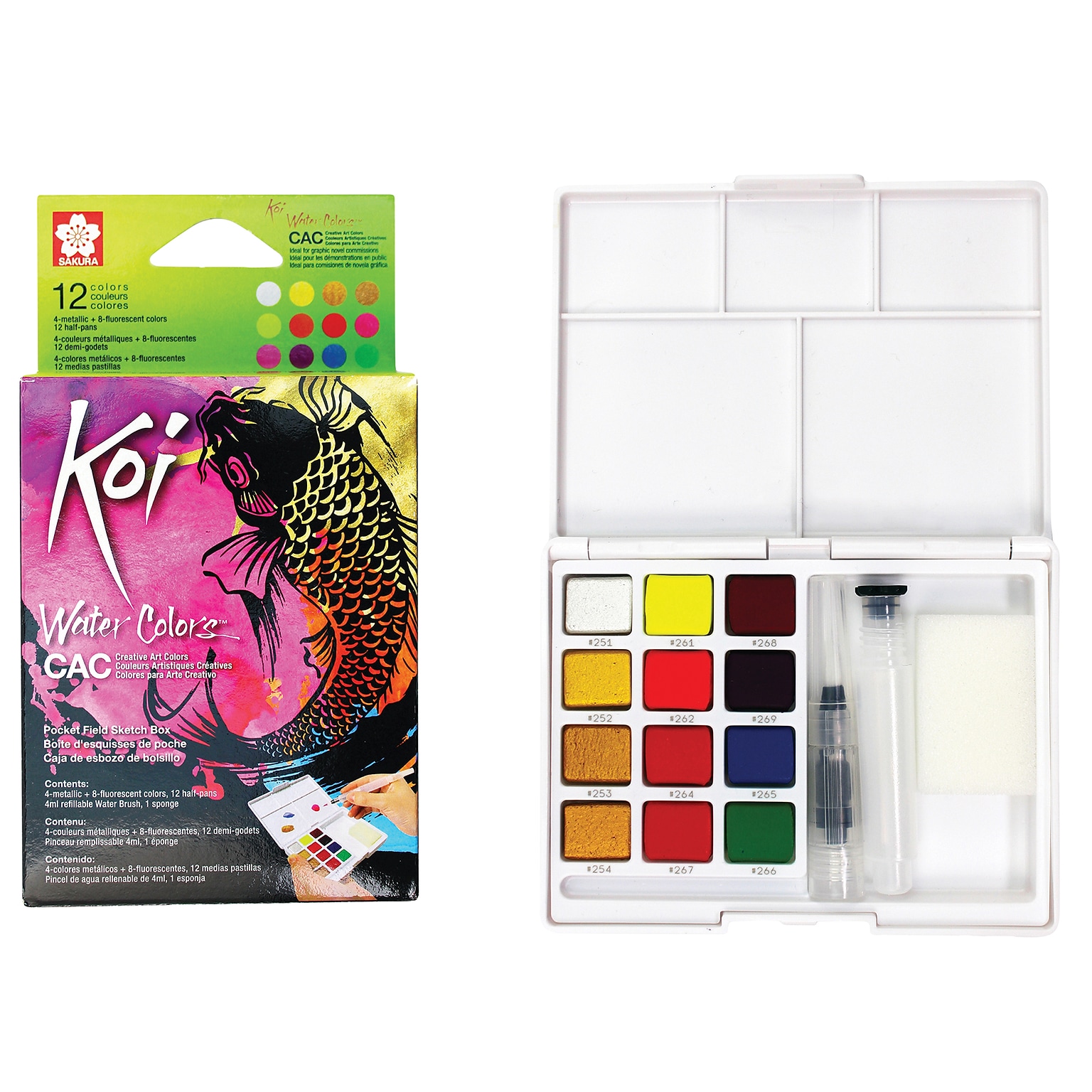 Sakura Koi Watercolor Paint, Assorted Colors, 12 Colors/Set (SAKXNCW12MH)