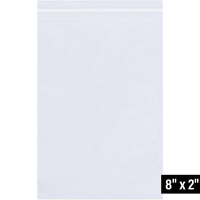 2 x 8 Reclosable Poly Bag, 2 Mil, Clear, 1000/Carton (3535A)