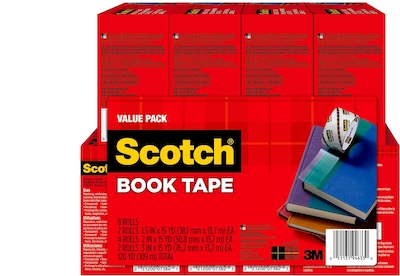 Scotch Book Tape Value Pack, 8 Rolls (845-VP)