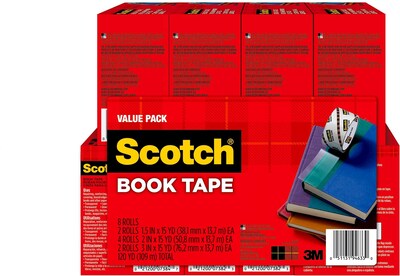 Scotch® Book Tape Value Pack, 8 Rolls (845-VP)