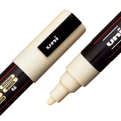 POSCA PC-5M Water Based Paint Marker, Medium Bullet Tip, Ivory, 3/Pack (UBCPC5MIVORY-3)