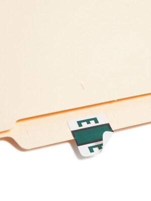 Smead BCCR Color Coded Alphabetic Labels,  1" x 1.25", Dark Green, 500/Roll (67075)