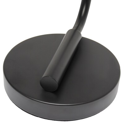 Creekwood Home Vintage Vantage 18.8" Minimalist Industrial Curved Arm Desk Lamp, Feit LED Bulb, Black (CWD-1013-BK-LB)
