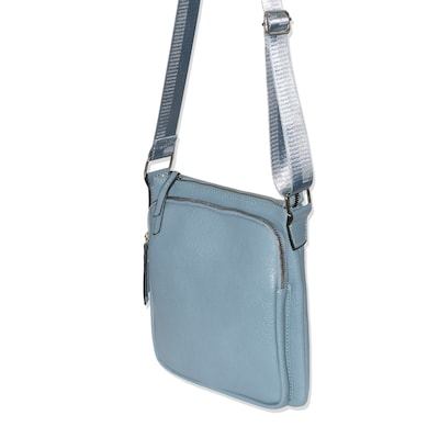 Nicci Cross-Body Bag with Front Zipper Pocket, Powder Blue (NH08-PBLU)