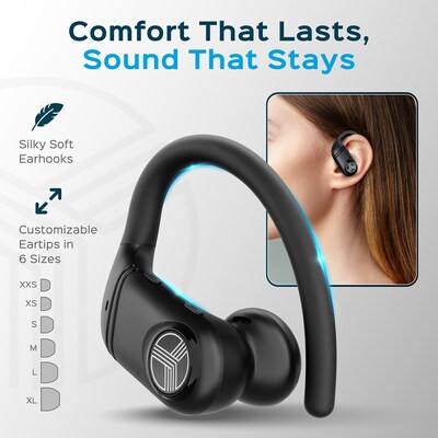 Treblab Wireless Noise Canceling Earbuds, Bluetooth, Black (X4)