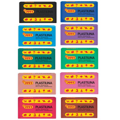 JOVI Plastilina Modeling Clay, Display Box of 30 Bars, Standard Colors (JOV70S)