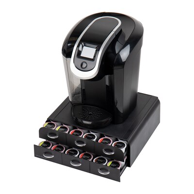 Mind Reader Plastic 2-Tier 6-Drawer Coffee Pod Storage Drawer, 72 Pod Capacity, Black (TRY6PC-BLK)