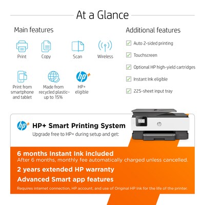 HP OfficeJet 8015e Wireless Color All-In-One Inkjet Printer (228F5A)