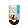 Velcro Self-Grip Reusable 3/4x 12 Straps Hook & Loop Fastener, Black, 4/Pack (VEL131)