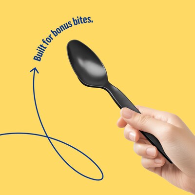 Perk™ Polystyrene Spoon, Heavy-Weight, Black, 100/Pack (PK56395)