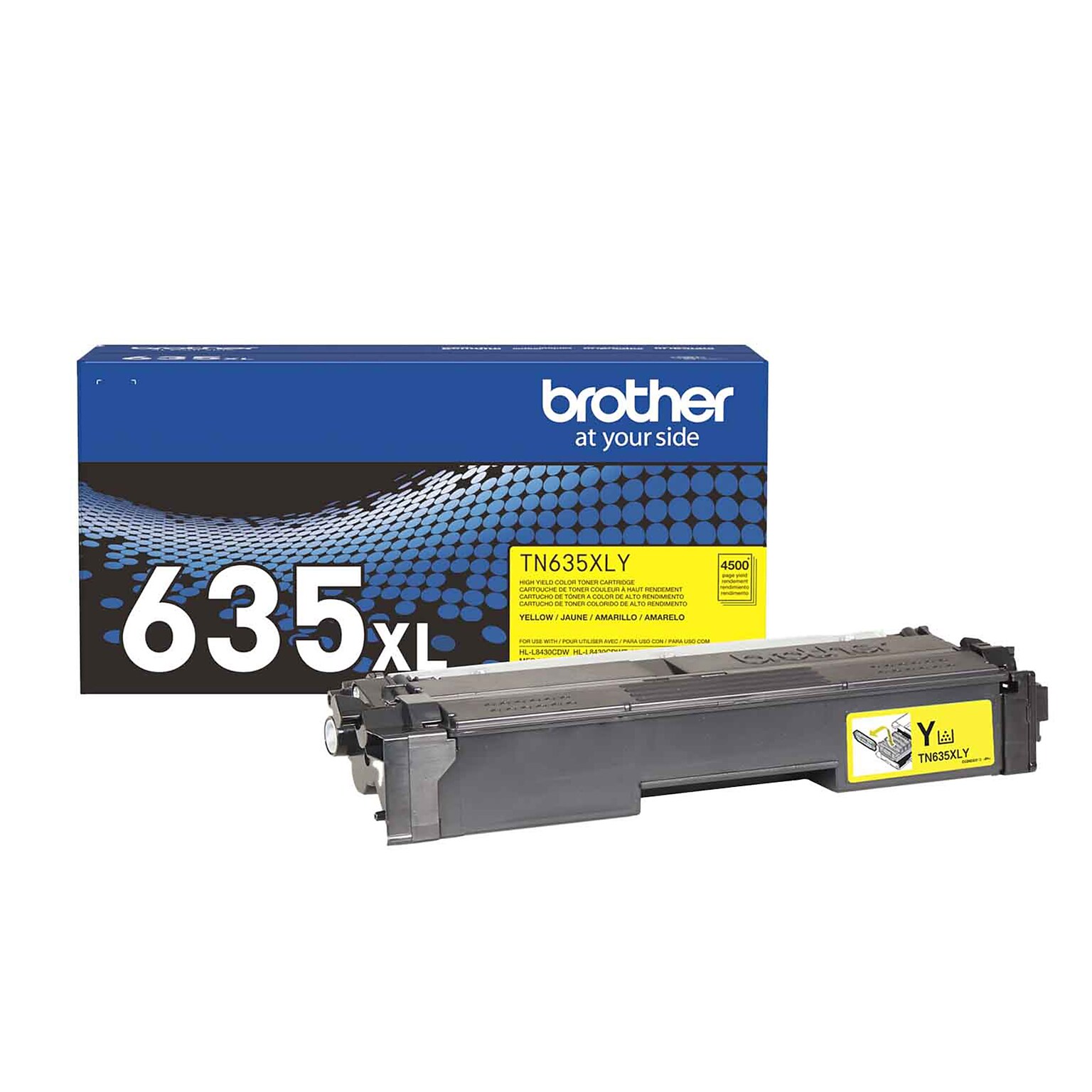 Brother Genuine TN635XL High Yield Yellow Toner Cartridge (TN635XLY)