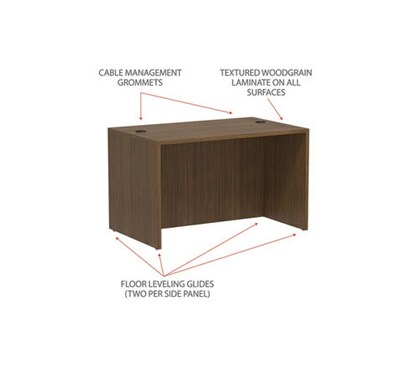 Alera Valencia Series 47" Straight Front Desk Shell, Modern Walnut (ALEVA214830WA)