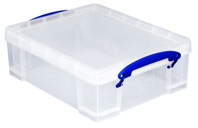 Really Useful Box 8.56 Quart Storage Box with Latching Lid, Plastic, Clear (8.1L CL)