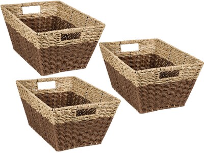 Honey-Can-Do Seagrass Nesting Basket with Handles, Brown/Natural, 3/Pack (STO-08400)