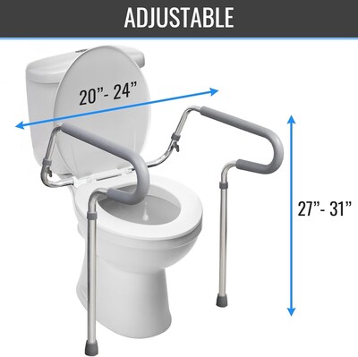HealthSmart Toilet Safety Rails, Silver (521-9804-9600)
