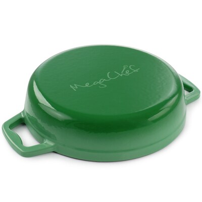 MegaChef Cast Iron 2 Quart Dutch Oven, Green (936119982M)